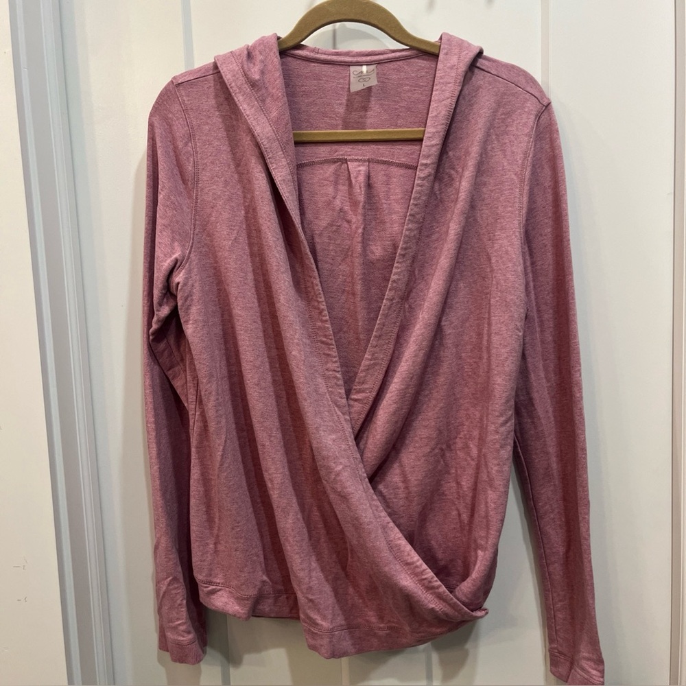 Calia Pink Surplice Hooded Lightweight Sweatshirt Active Athletic Size Large